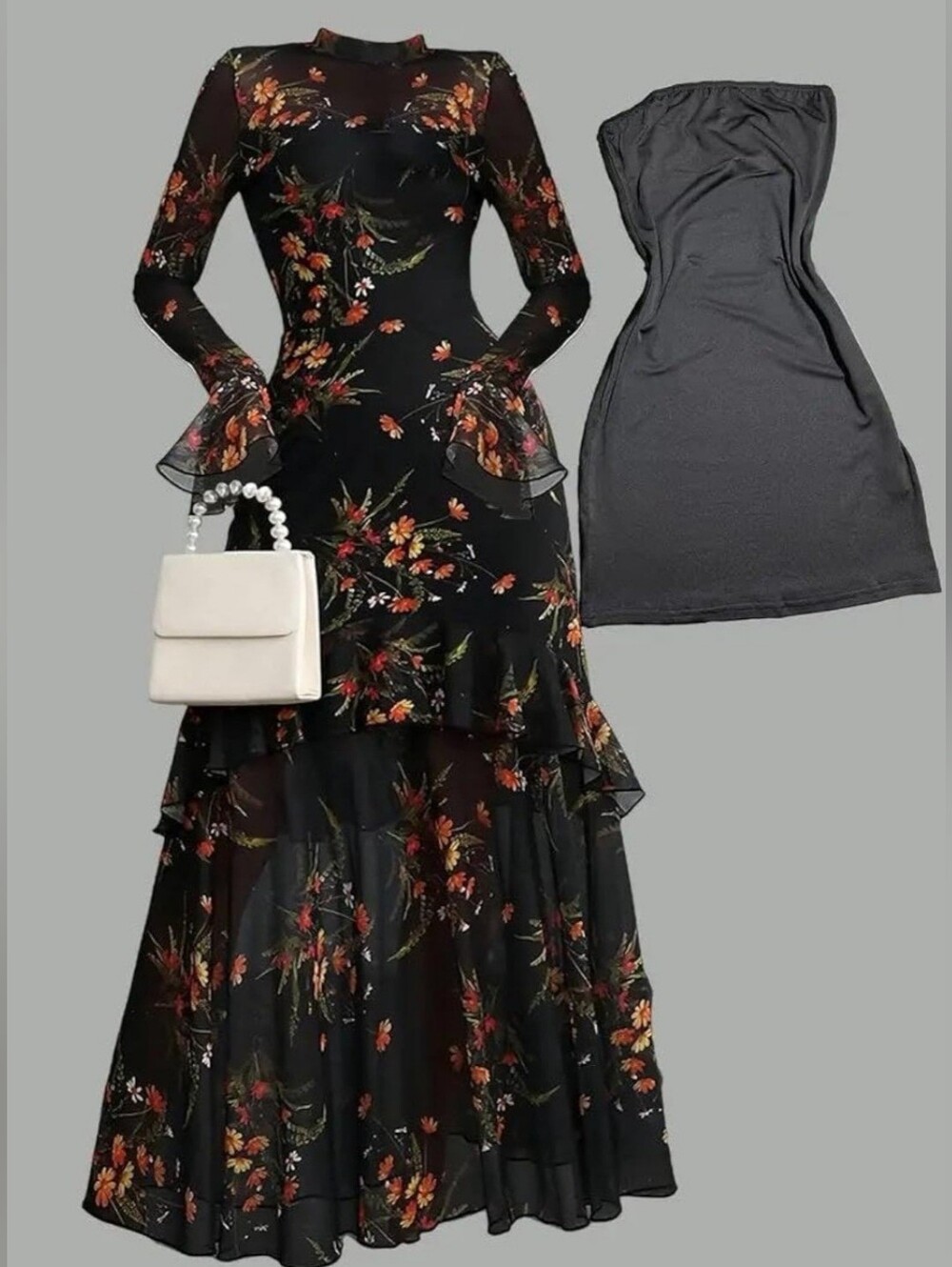 Black Floral Maxi Dress